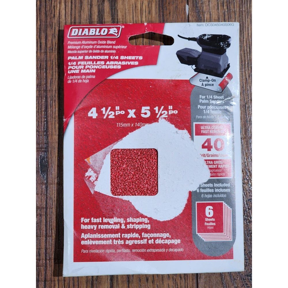 Diablo 6Pk‎ 1/4Sht 40G Sanding DCS045040S06G